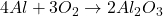 4Al + 3O_2 \rightarrow 2Al_2O_3